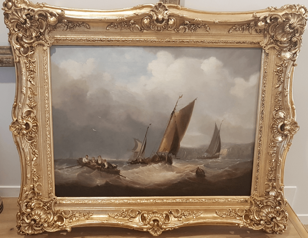 Marine Painting and Rococo Frame Restoration AFTER