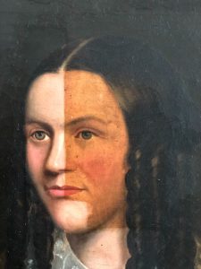 Art Conservation & Restoration - Portrait Painting BEFORE/DURING