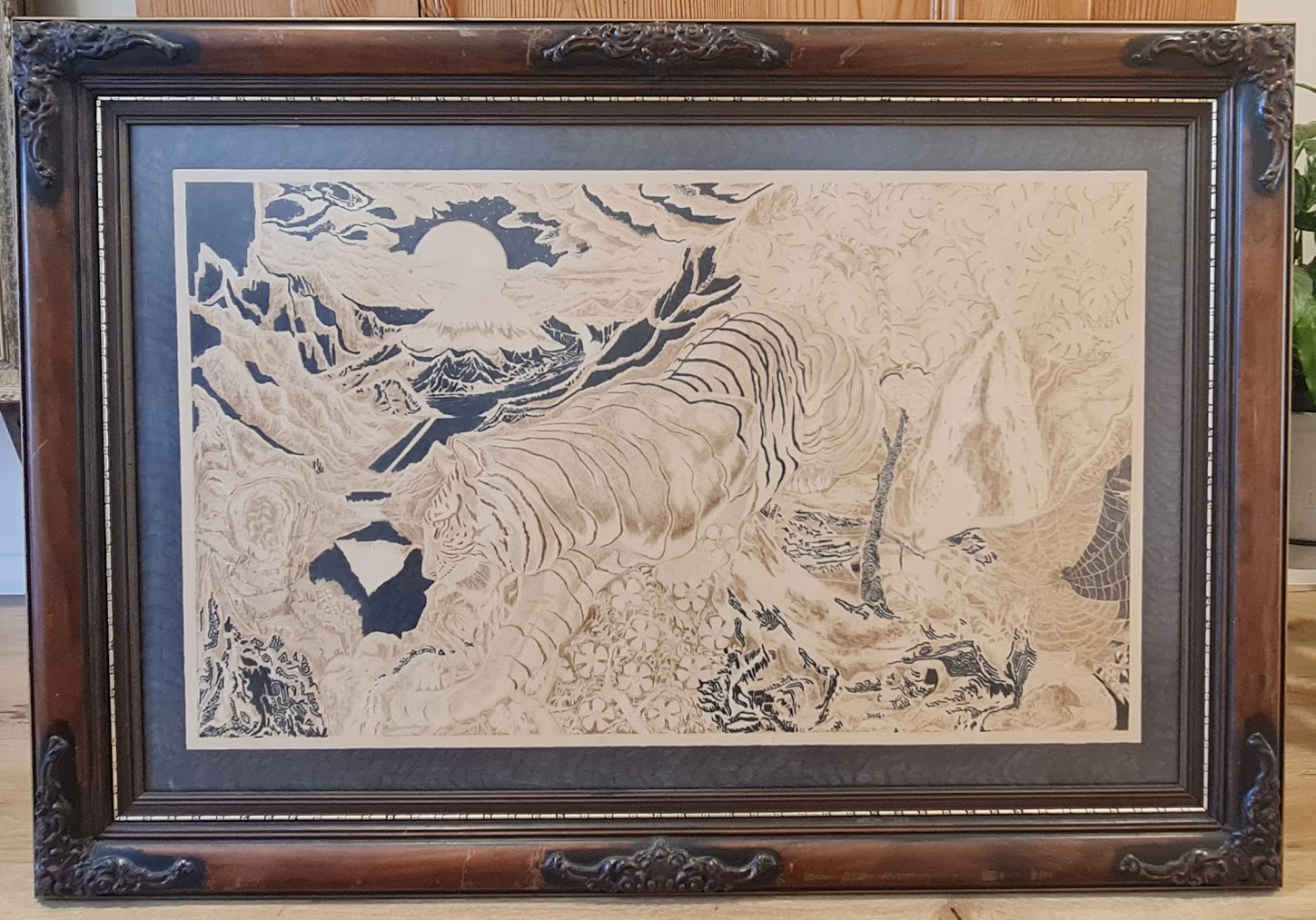 Art Conservation & Restoration - Pen & Ink BEFORE