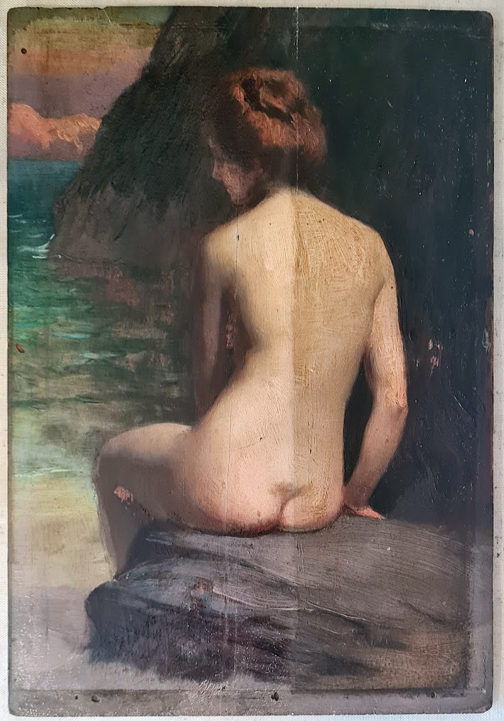 Oil Painting Surface- Cleaning in Progres