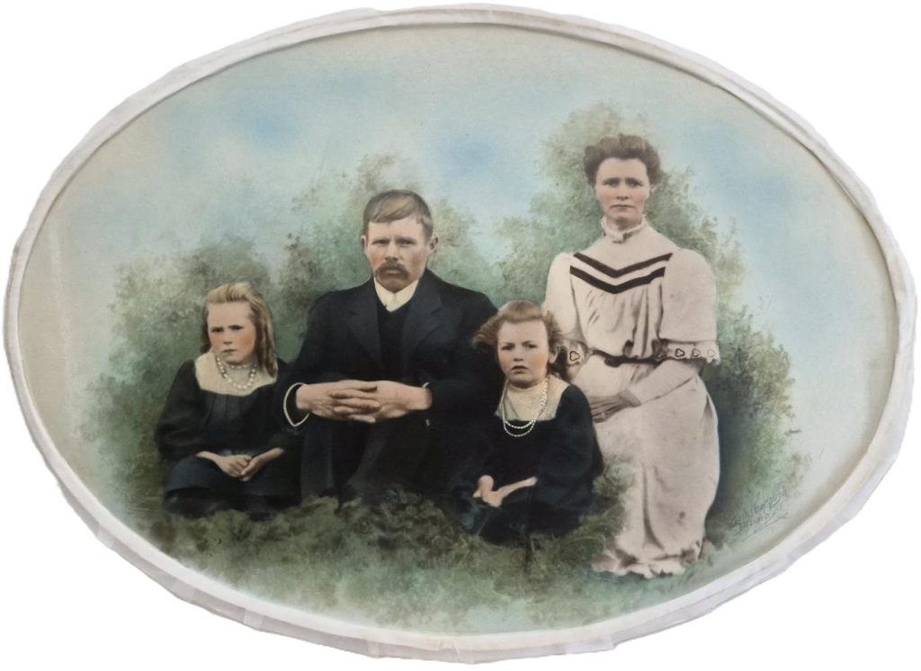 Art Conservation & Restoration - Hand Coloured Family Portrait Manual Restoration AFTER